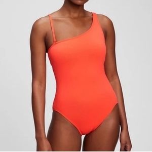 Gap off one shoulder one-piece knit swimsuit orange NEW SU004